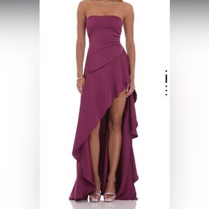 Lucy in the Sky satin high low maxi dress